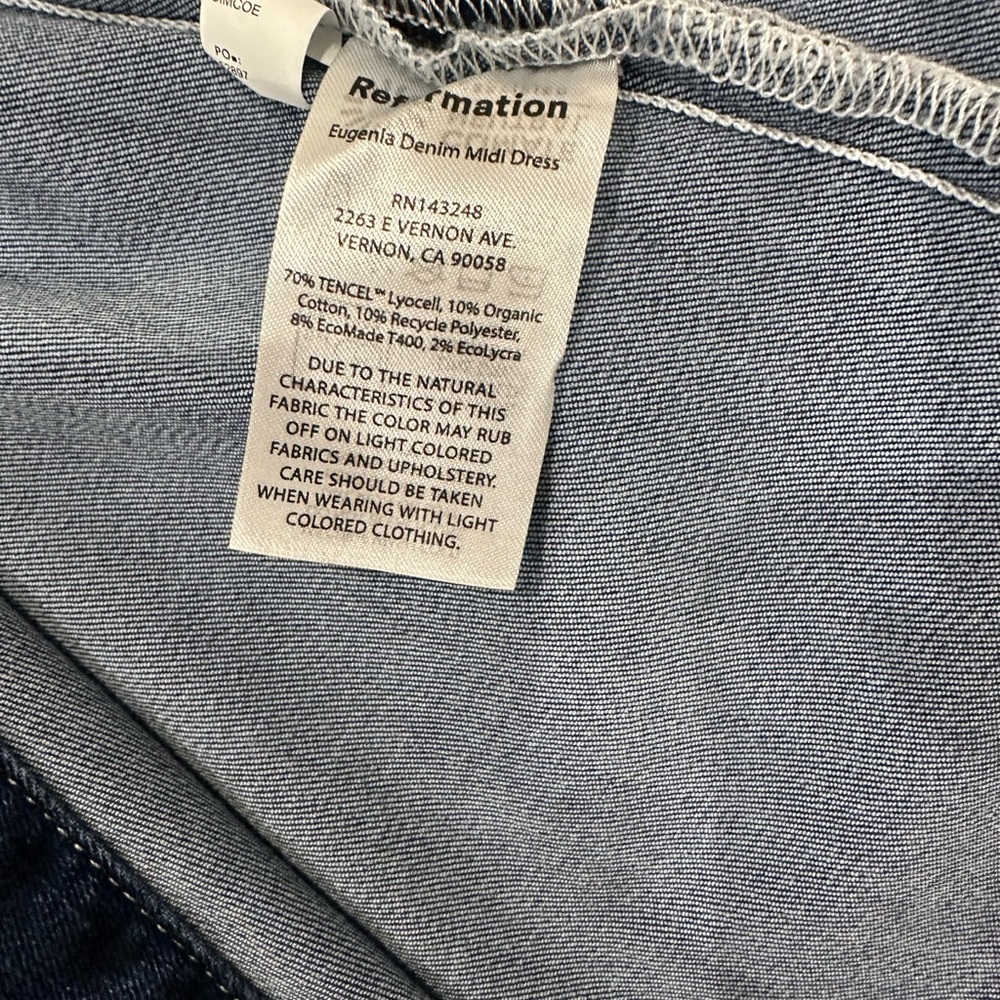 Reformation Eugenia Denim Strapless Dress - Blue - Picture 9 of 9